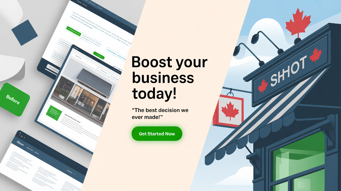 Before and after website redesign showcasing conversion-focused copywriting and design strategies